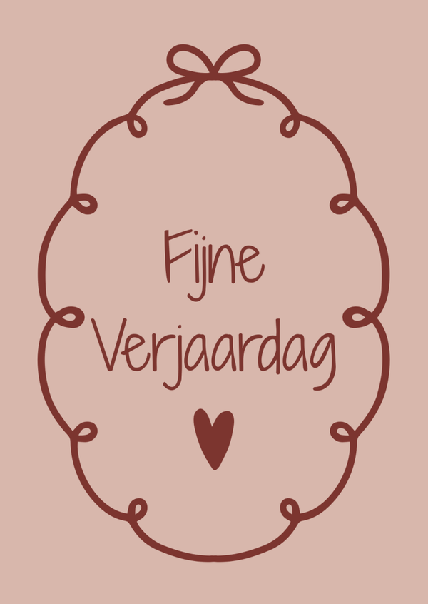 ansichtkaart fijne verjaardag oud roze BINNENKORT VERKRIJGBAAR