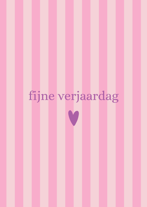 ansichtkaart fijne verjaardag strepen