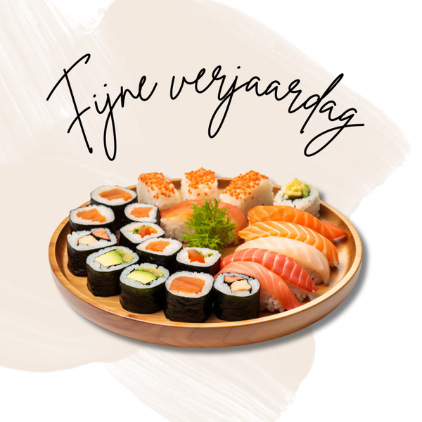 Wenskaart Fijne verjaardag sushi