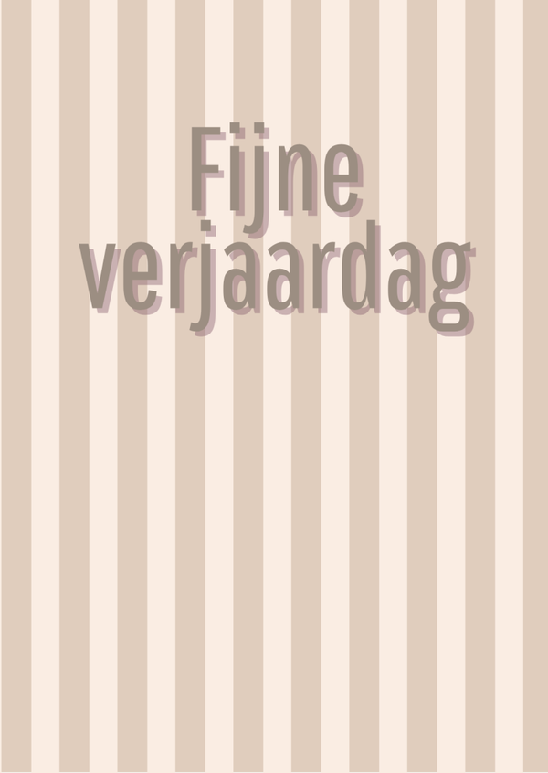sale ansichtkaart fijne verjaardag strepen