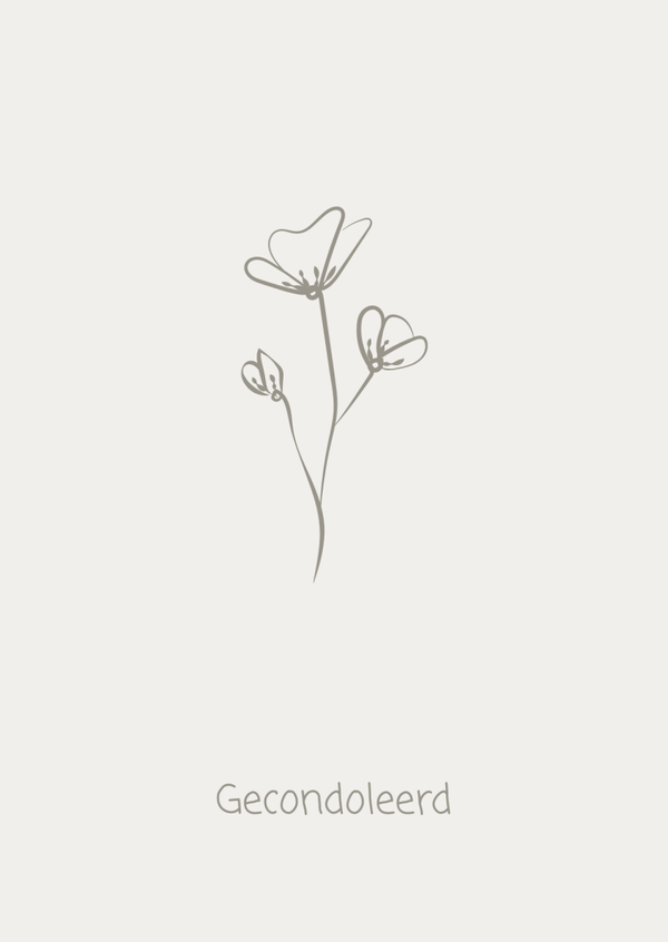 ansichtkaart gecondoleerd bloemetjes