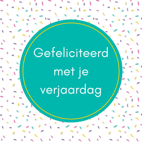 Wenskaart Gefeliciteerd met je verjaardag confetti achtergrond