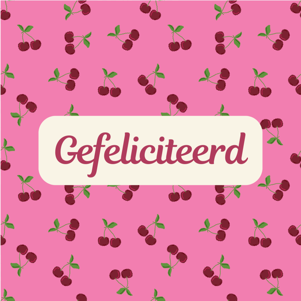 Wenskaart Gefeliciteerd achtergrond kersjes