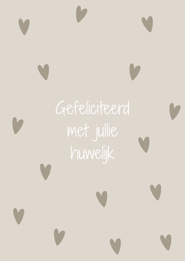 ansichtkaart gefeliciteerd met jullie huwelijk hartjes BINNENKORT VERKRIJGBAAR