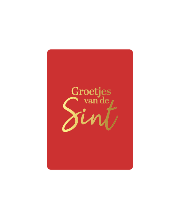 sint cadeaukaartje groetjes van de sint rood