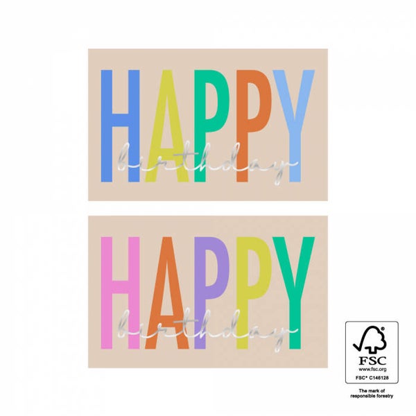 sticker happy birthday letters 47 x 74mm (2 stuks)
