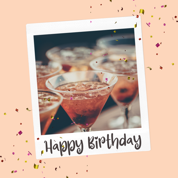 Wenskaart Happy birthday coctails