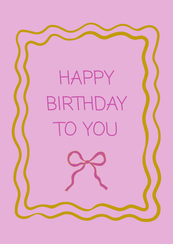 ansichtkaart happy birthday to you strik