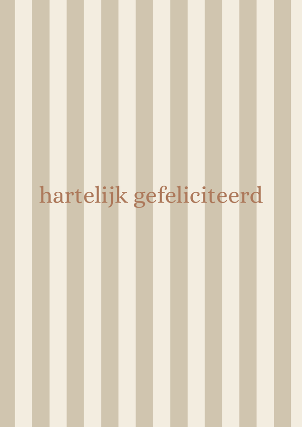ansichtkaart hartelijk gefeliciteerd strepen zand