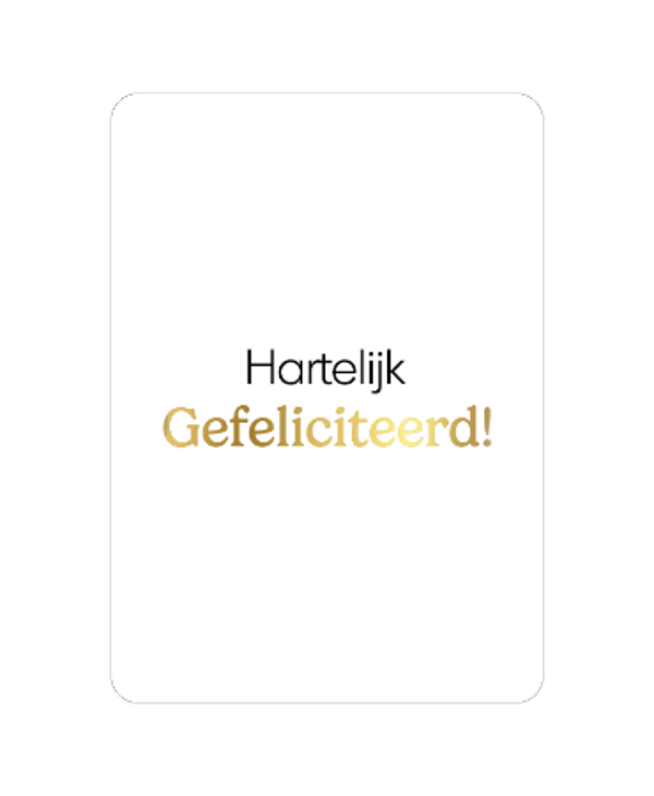 ansichtkaart hartelijk gefeliciteerd wit