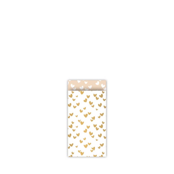cadeauzakje hartjes zand/goud s