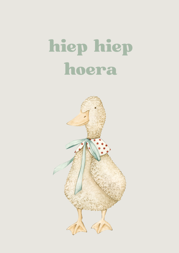ansichtkaart hiep hiep hoera gans