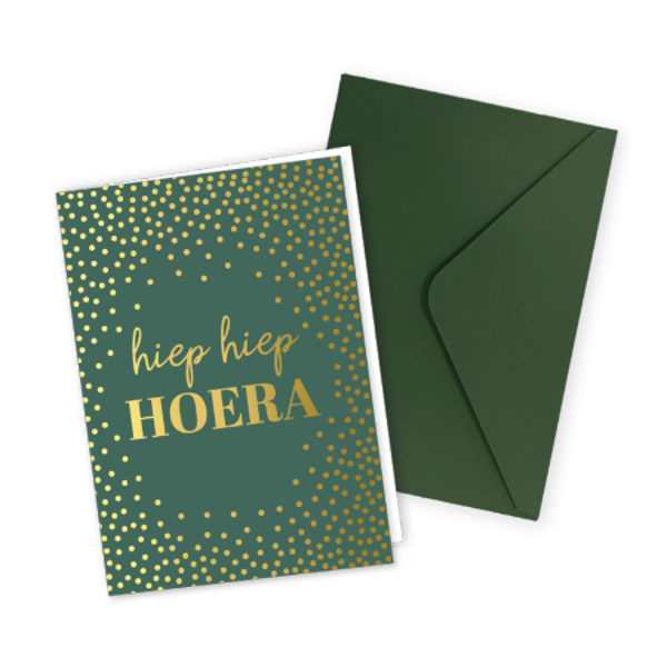wenskaart hiep hiep hoera groen BINNENKORT VERKRIJGBAAR
