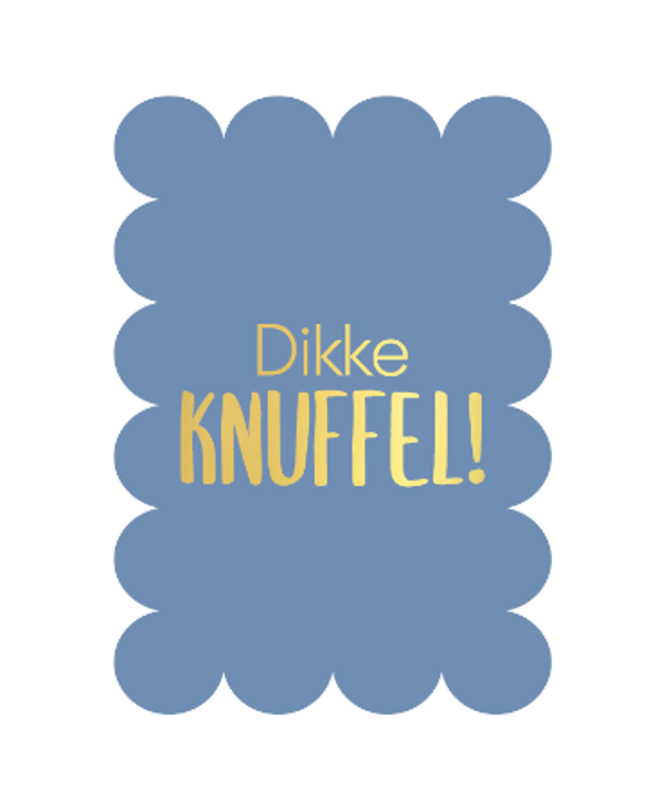 Ansichtkaart dikke knuffel blauw