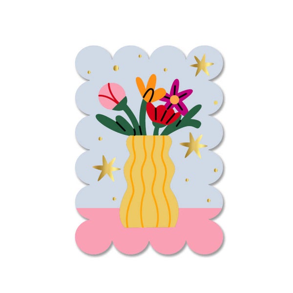 Ansichtkaart vaas met bloemen