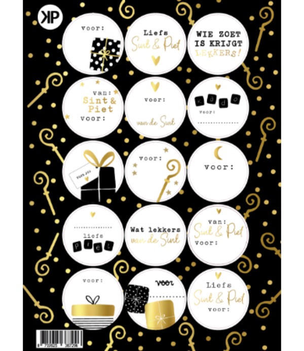 sint stickervel zwart met goud