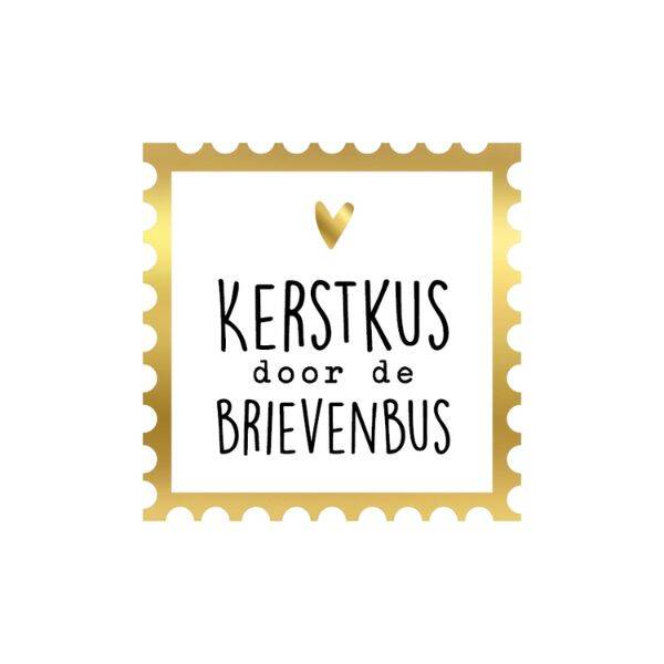 kerst sticker kerstkus door de brievenbus