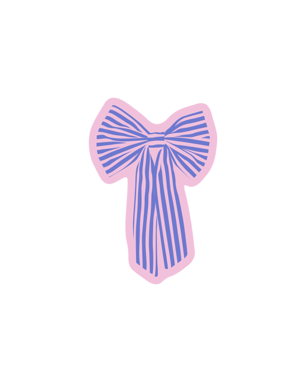 sticker strik lila met zacht roze achtergrond