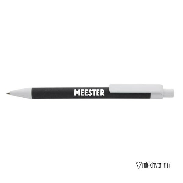 Gift balpen  meester zwart wit