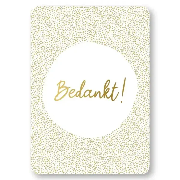 cadeaukaartje bedankt wit met goud
