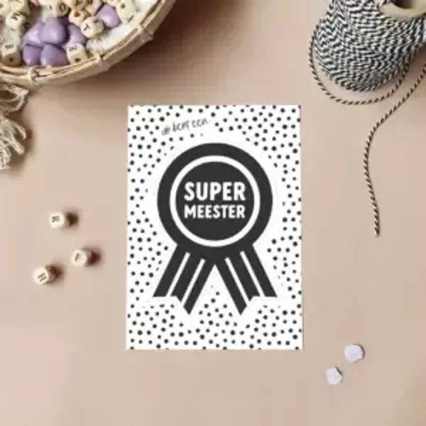 sale ansichtkaart super meester