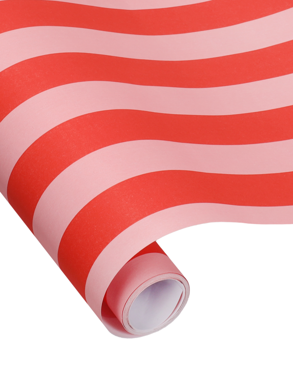 kadopapier strepen rood/roze dubbelzijdig