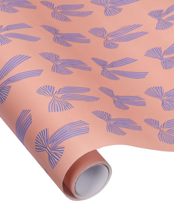 kadopapier strikken roze/lila