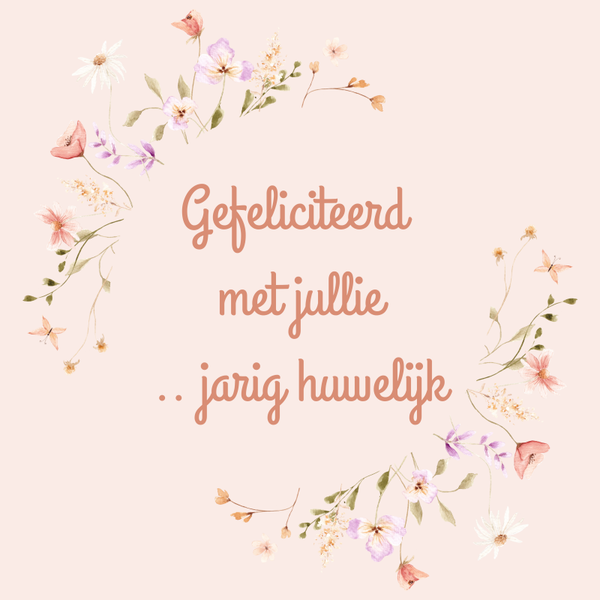 wenskaart gefeliciteerd met jullie .. jarig huwelijk roze COMING SOON