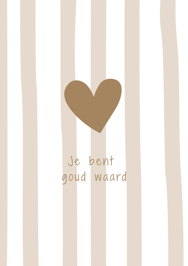 ansichtkaart Je bent goud waard BINNENKORT VERKRIJGBAAR