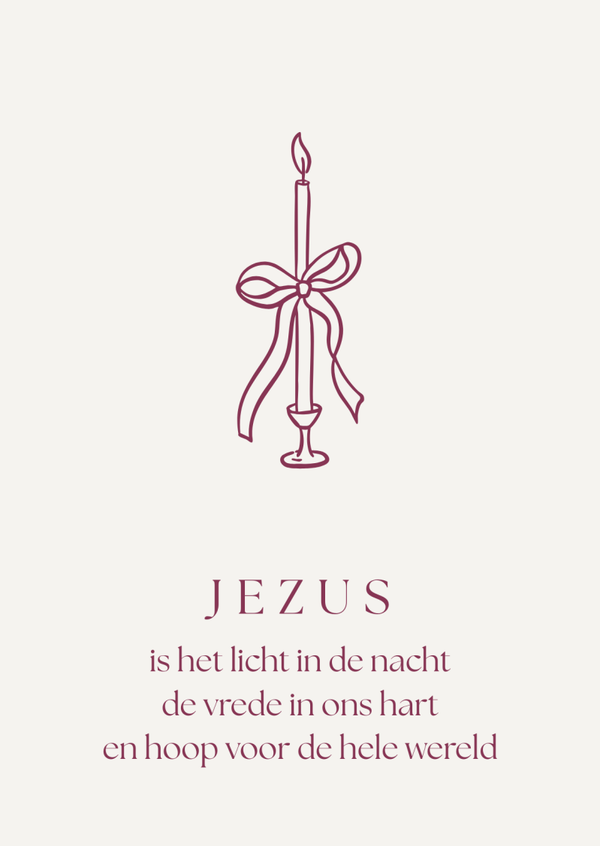 kerst ansichtkaart Jezus is het licht in de nacht