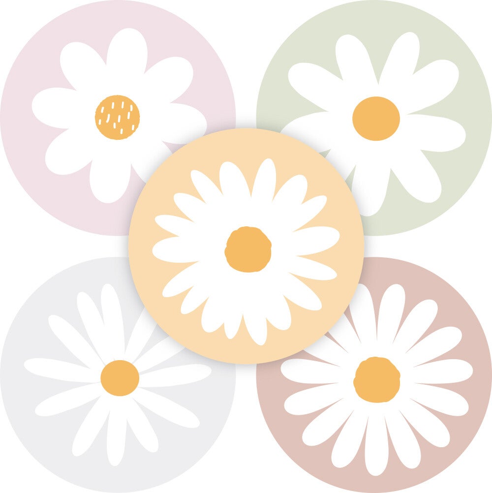 sticker madeliefjes 5 stuks