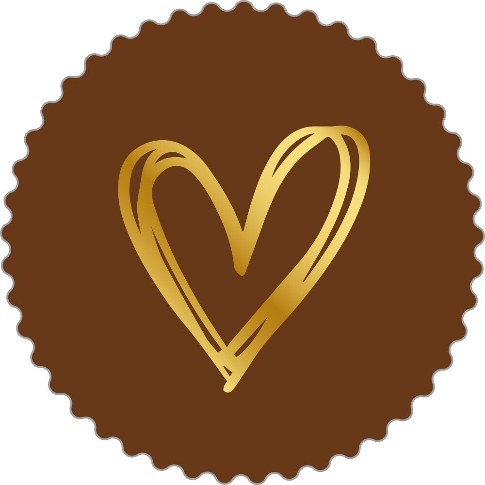 sticker hart choco bruin 45mm