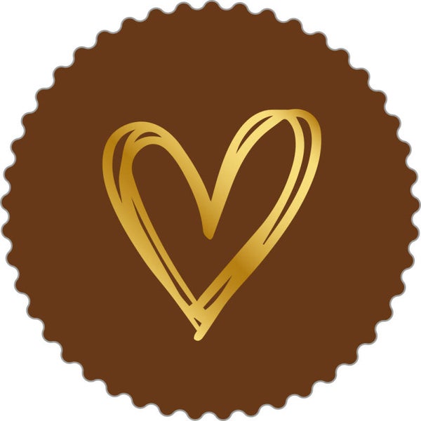 sticker hart choco bruin 45mm