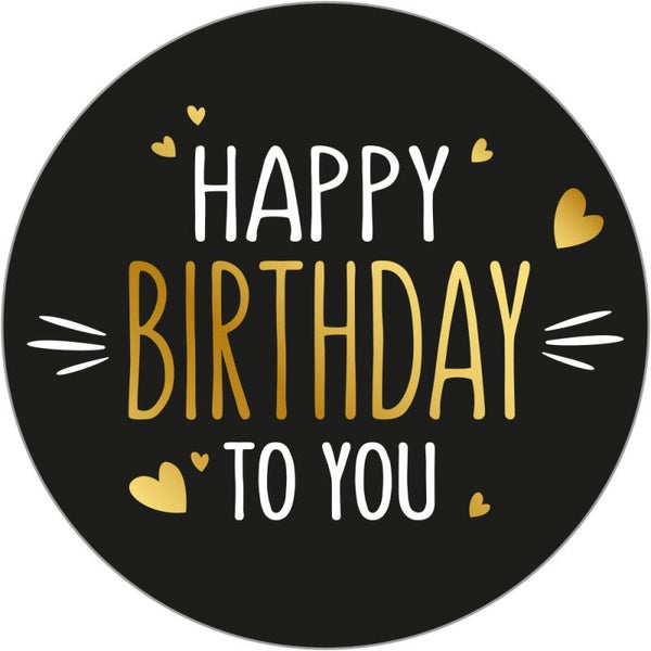 sticker happy birthday to you 50mm