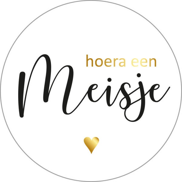 sticker hoera een meisje 35mm
