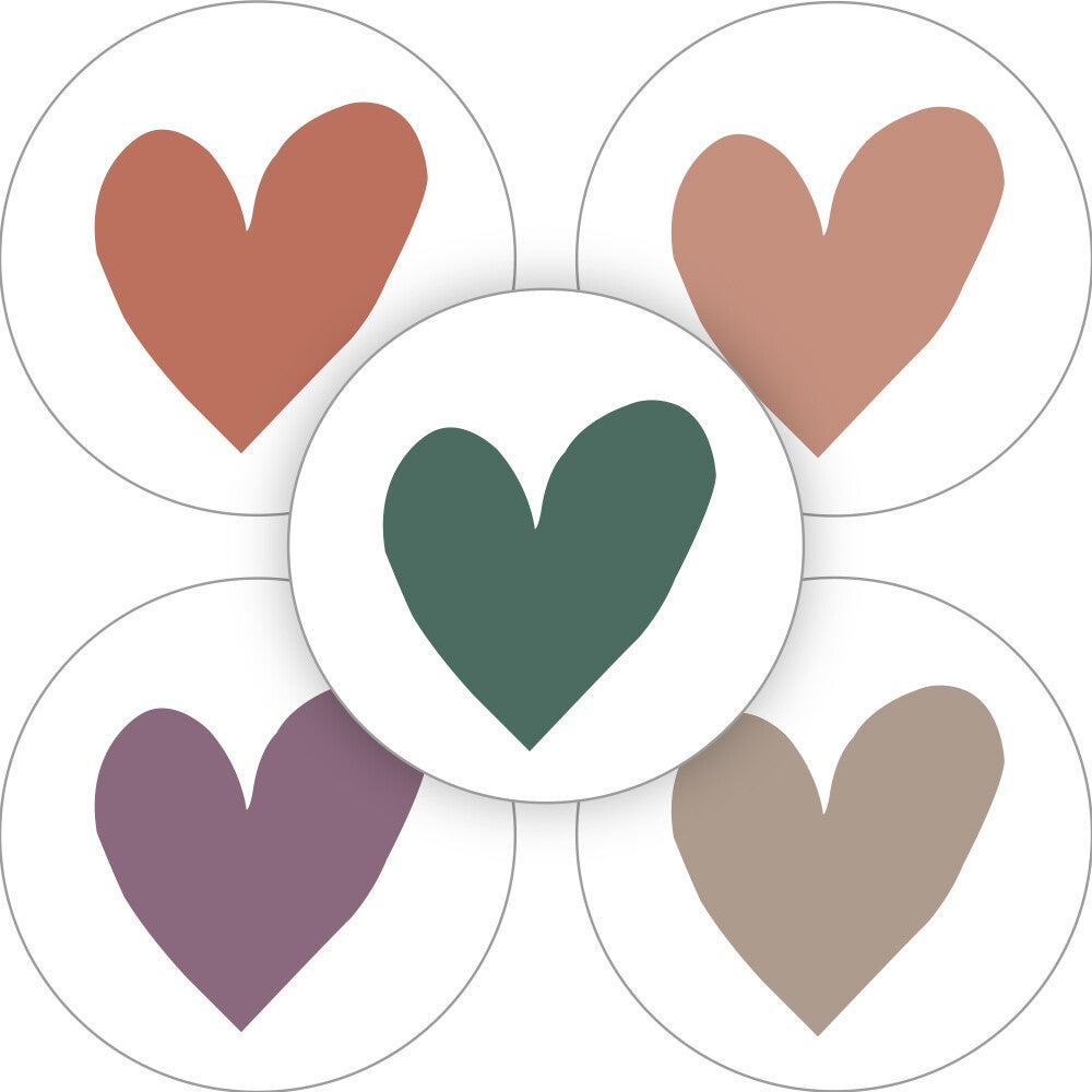 sticker hartjes color herfst 5 stuks 35mm