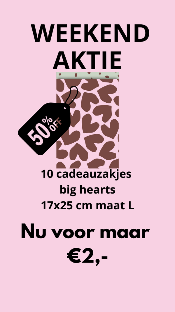weekend aktie cadeauzakjes big hearts