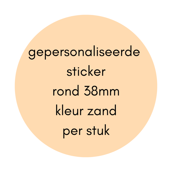 gepersonaliseerde sticker zand 38mm