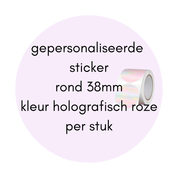 gepersonaliseerde sticker holografisch 38mm