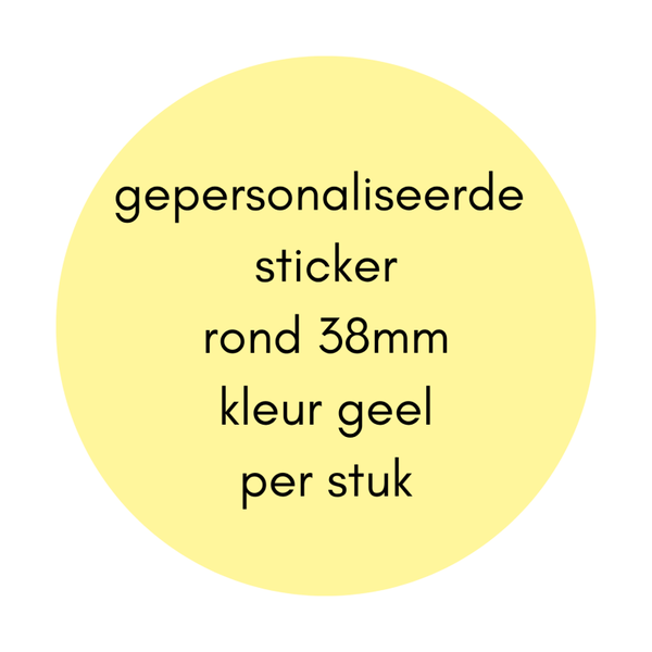gepersonaliseerde sticker geel 38mm
