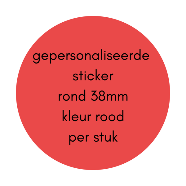 gepersonaliseerde sticker rood 38mm