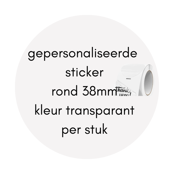 gepersonaliseerde sticker transparant 38mm