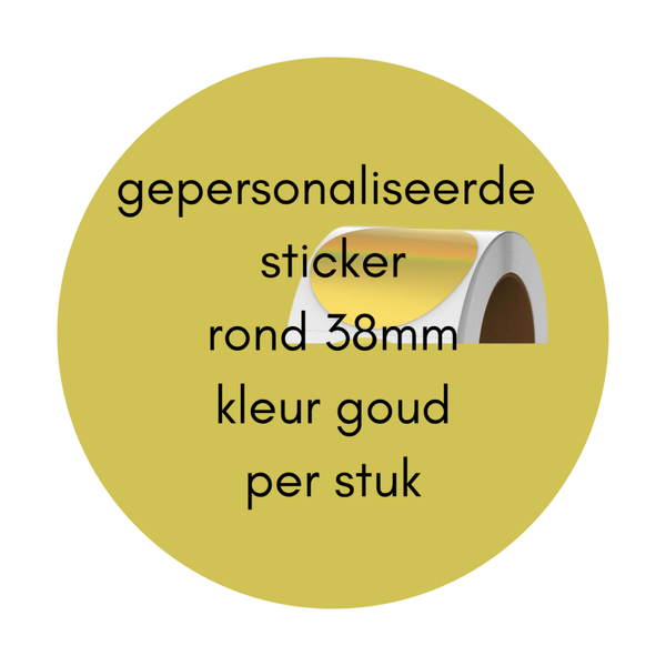 gepersonaliseerde sticker goud 38mm