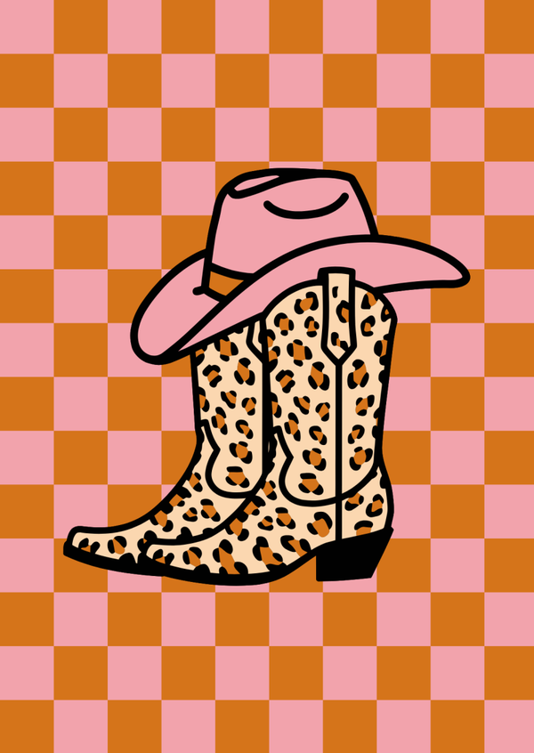 sale ansichtkaart cowboylaarzen