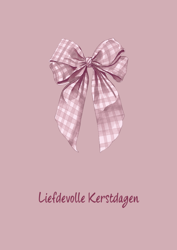 kerst ansichtkaart liefdevolle kerstdagen strik
