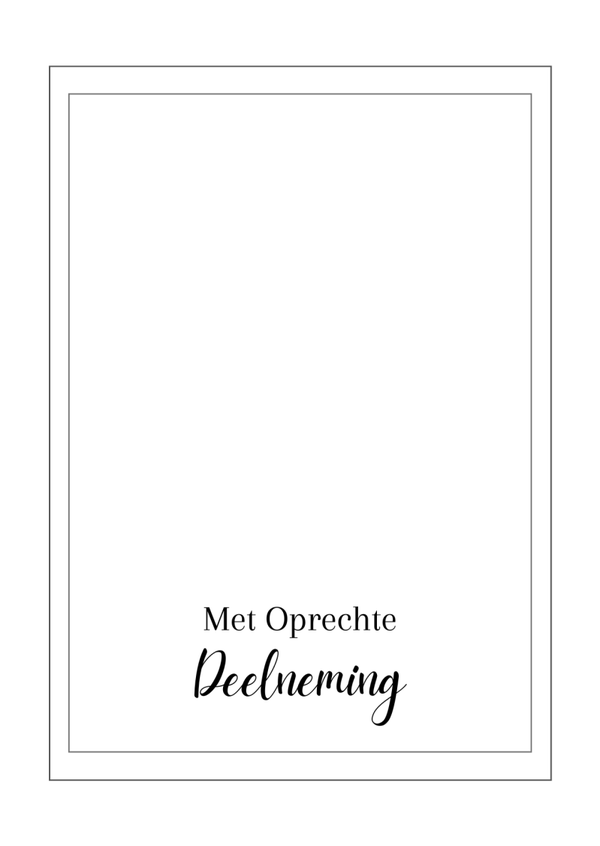 ansichtkaart met oprechte deelneming zwart/wit