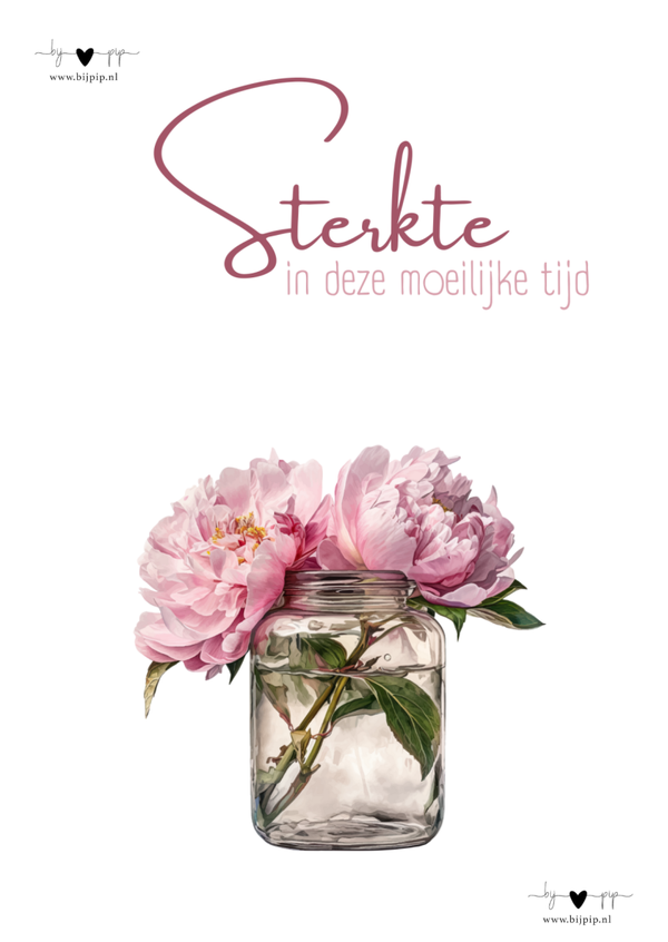 ansichtkaart sterkte pioenrozen