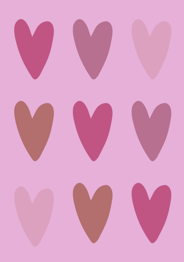 cadeaukaartje harten roze