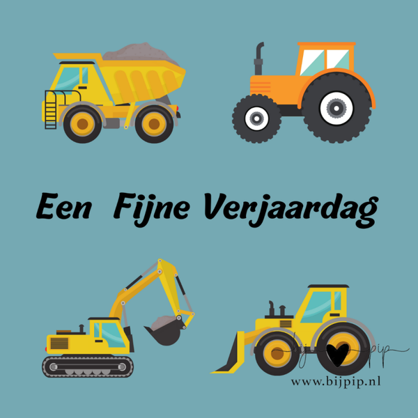 sale Wenskaart Een fijne verjaardag voertuigen