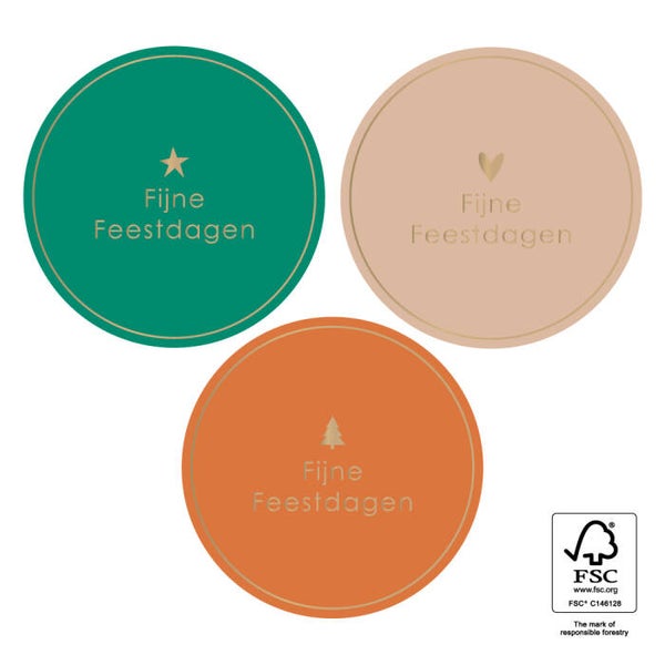 kerst sticker fijne feestdagen